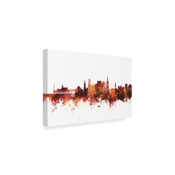 Michael Tompsett 'Bournemouth England Skyline Red' Canvas Art,16x24